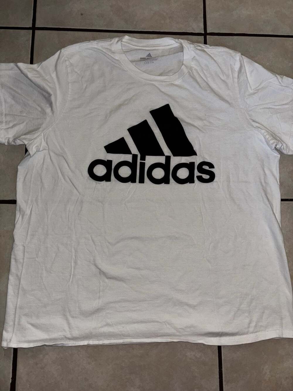 Adidas Amplifier Tee Size XL/TG White Black Logo T-Shirt